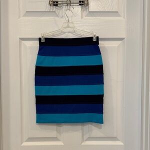Lilly Pulitzer Blue and Black Striped Pencil Skirt